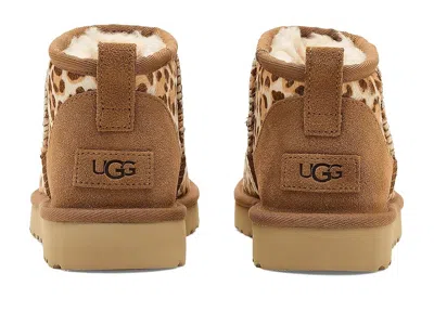 Ugg Stivaletto Donna Classic Ultra Mini Felicity Leopard Jasmine In Brown