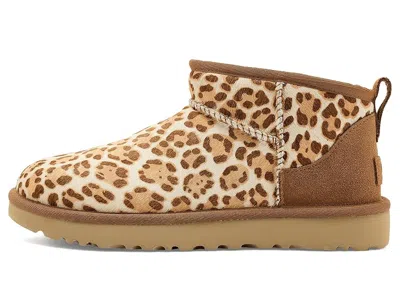 Ugg Stivaletto Donna Classic Ultra Mini Felicity Leopard Jasmine In Brown
