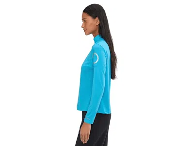 Jamie Sadock Sunsense Crossover Mock Neck Outer Layer Essential In Blue