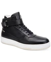 CALVIN KLEIN MEN'S NAVIN FASHION ATHLETIC LEATHER HIGH-TOP SNEAKERS MEN'S SHOES