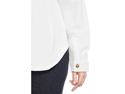 Mod-o-doc Long Sleeve Button Down Overshirt In White