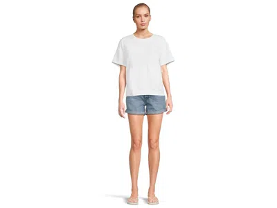 Mod-o-doc Short Sleeve Boxy Oversized Sweatshirt In White