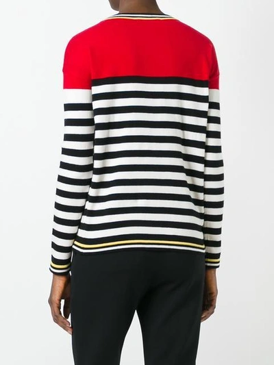 Shop Ermanno Scervino Cat Intarsia Striped Jumper In Black