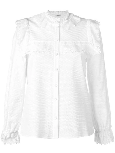 Vilshenko Scalloped Bib Shirt In White