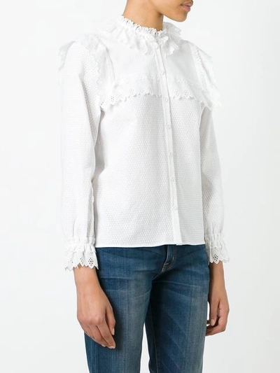 Shop Vilshenko Scalloped Bib Shirt In White