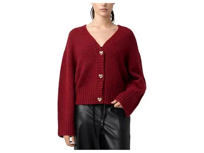 Blanknyc Cropped Cardigan In Burgundy