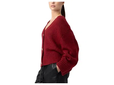 Blanknyc Cropped Cardigan In Burgundy