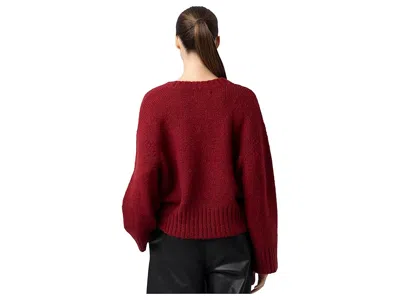 Blanknyc Cropped Cardigan In Burgundy