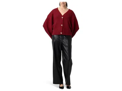 Blanknyc Cropped Cardigan In Burgundy