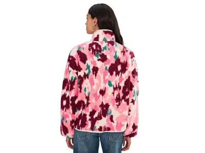 Ugg Marlene Splatter Jacket Coat Abstract : Lg, Polyester In Pink