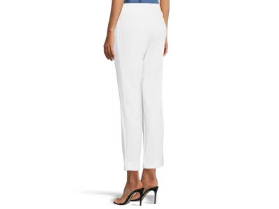 Krazy Larry Pull On Microfiber Ankle Pants In White