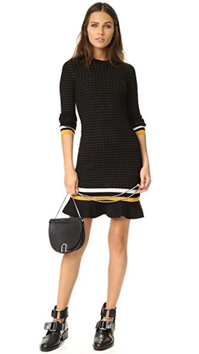 3.1 Phillip Lim Long Sleeve Dress In Black, Stripe, White, Yellow ...