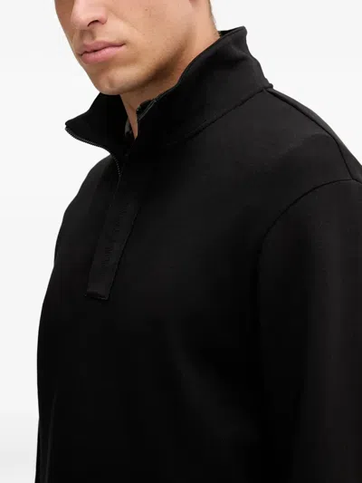 Armani Exchange Zip Collared Sweatshirt In Black