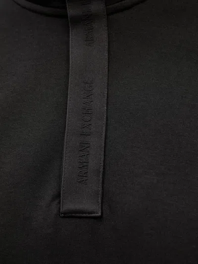 Armani Exchange Zip Collared Sweatshirt In Black