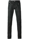 ALEXANDER MCQUEEN leather panelled skinny jeans,449540QIZ9411807695