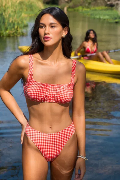 Cupshe Spring Stunner Gingham Bikini Set In Multi