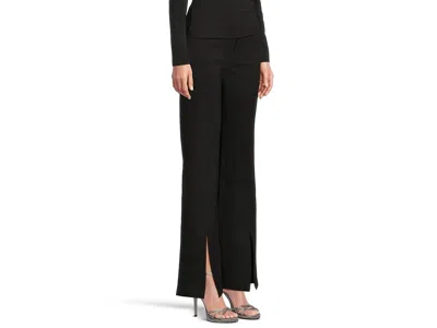 Paige Sofia Split Hem Flare Ponte Pants In Black