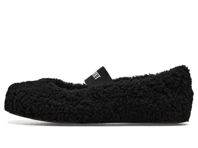 Moon Boot Mb Shearling Ballet Flats In Black Shearling