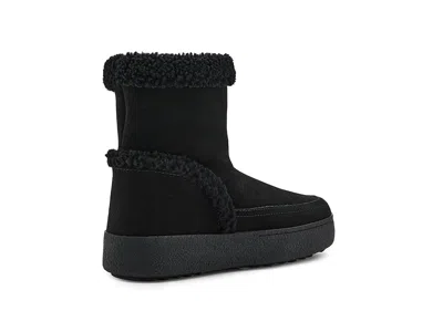 Moon Boot Ltrack Lara Zip-front Shearling Boots In Blue