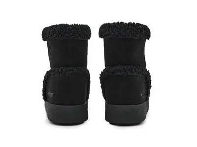 Moon Boot Ltrack Lara Zip-front Shearling Boots In Blue