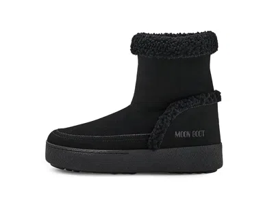 Moon Boot Ltrack Lara Zip-front Shearling Boots In Blue
