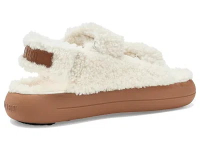 Moon Boot Shearling Sandal In White
