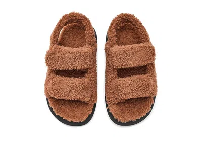 Moon Boot Shearling Sandal In Brown