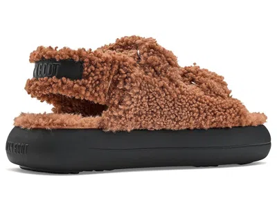 Moon Boot Shearling Sandal In Brown