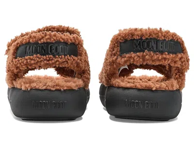 Moon Boot Shearling Sandal In Brown