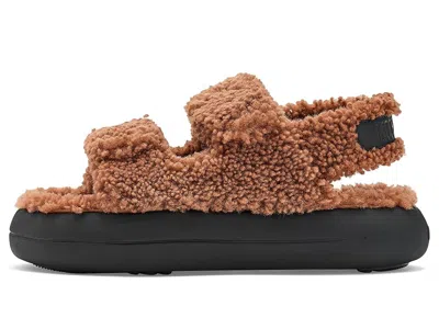 Moon Boot Shearling Sandal In Brown