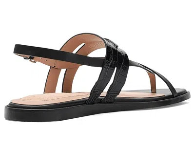 Cole Haan Go-to Estella Flat Leather Thong Sandal In Black