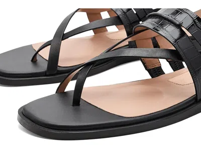Cole Haan Go-to Estella Flat Leather Thong Sandal In Black