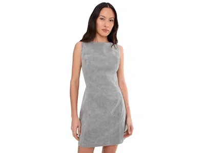 Free People Atlas Faux Suede Mini Dress Wild Dove In Gray