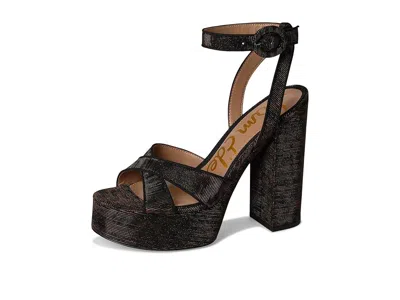 Sam Edelman Savannah Ankle Strap Platform Sandal In Black