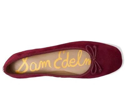 Sam Edelman Alie Bow-detail Leather Ballet Flats In Burgundy
