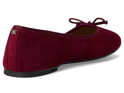 Sam Edelman Alie Bow-detail Leather Ballet Flats In Burgundy