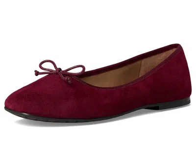 Sam Edelman Alie Bow-detail Leather Ballet Flats In Burgundy