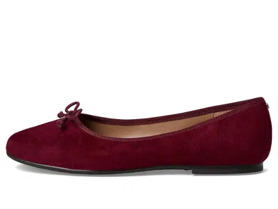 Sam Edelman Alie Bow-detail Leather Ballet Flats In Burgundy