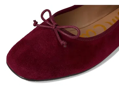 Sam Edelman Alie Bow-detail Leather Ballet Flats In Burgundy