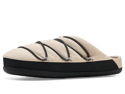 Moon Boot Quilted Flat Slippers In Sand