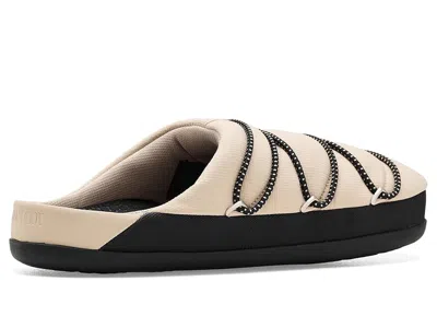 Moon Boot Quilted Flat Slippers In Sand