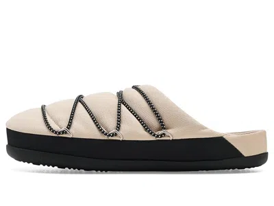 Moon Boot Quilted Flat Slippers In Sand