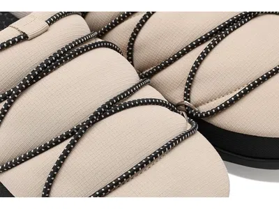 Moon Boot Quilted Flat Slippers In Sand