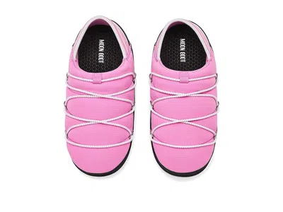 Moon Boot Slip-on Lace-up Slippers In Pink
