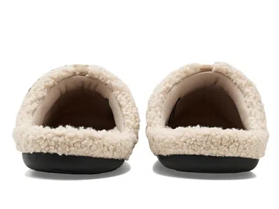 Moon Boot Teddy Texture Slippers Flat Sole Lace In Neutral