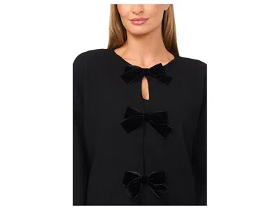 Cece Bow Closure Cardigan In Black
