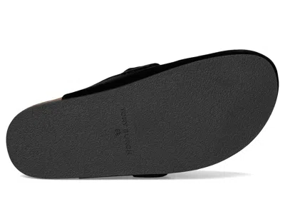 Tory Burch Mellow Black Slip-on Mule With Metallic Logo Buckle In Suede Woman