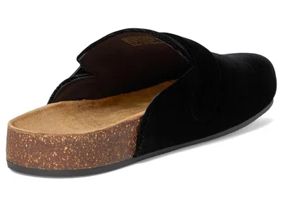 Tory Burch Mellow Black Slip-on Mule With Metallic Logo Buckle In Suede Woman