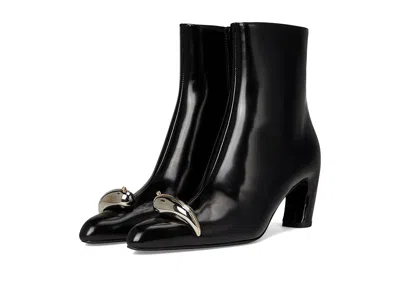Tory Burch Pierced Leather Ankle Boots In Black
