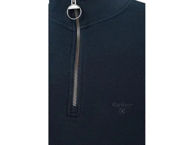 Barbour Pique Interlock Half Zip Sweatshirt In Blue